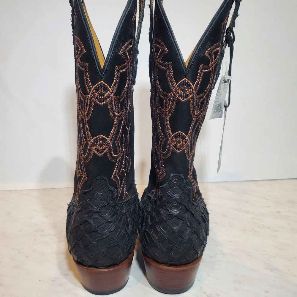 NWOB Men's 10 D US Cody James Pirarucu Exotic Western Boots Broad Square Toe - Picture 6 of 13